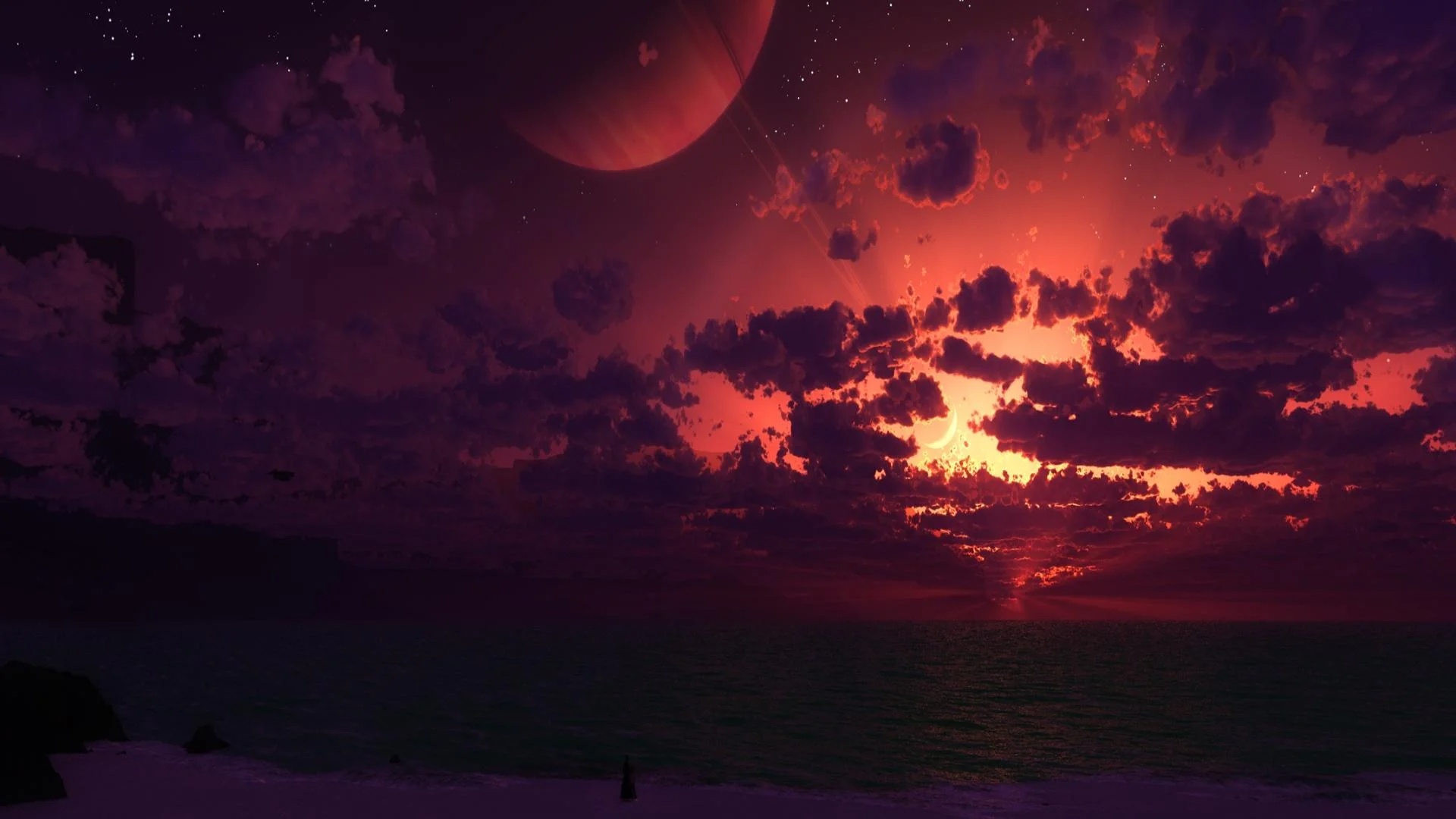 Ocean Sunset Desktop Wallpaper