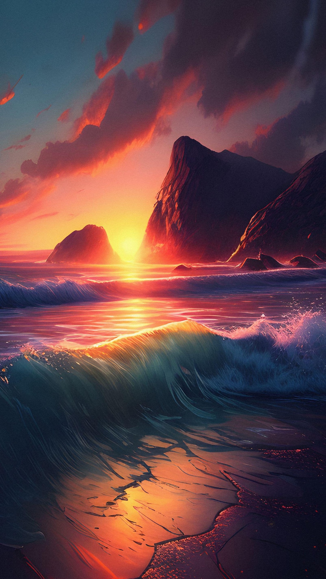 Ocean Sunset Full HD Wallpaper