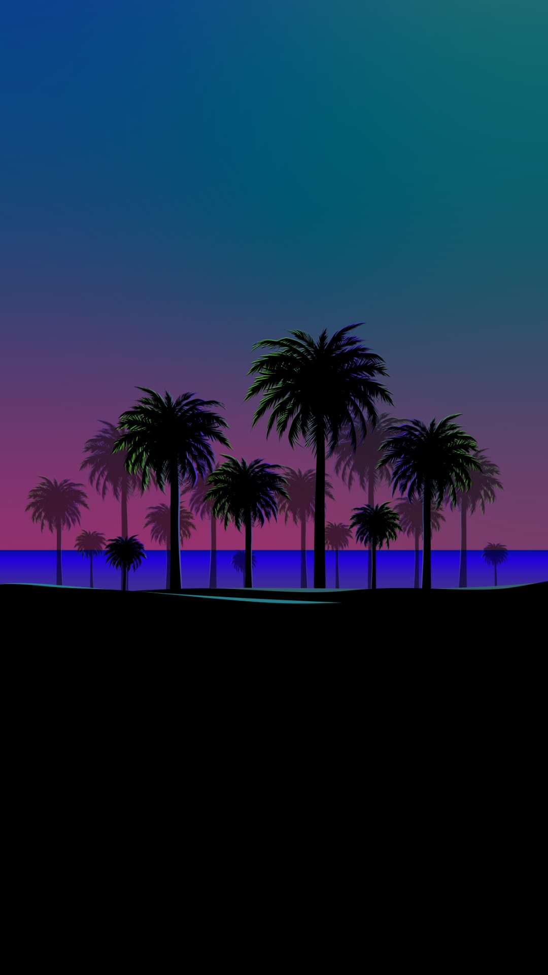 Palm Tree Sunset Background
