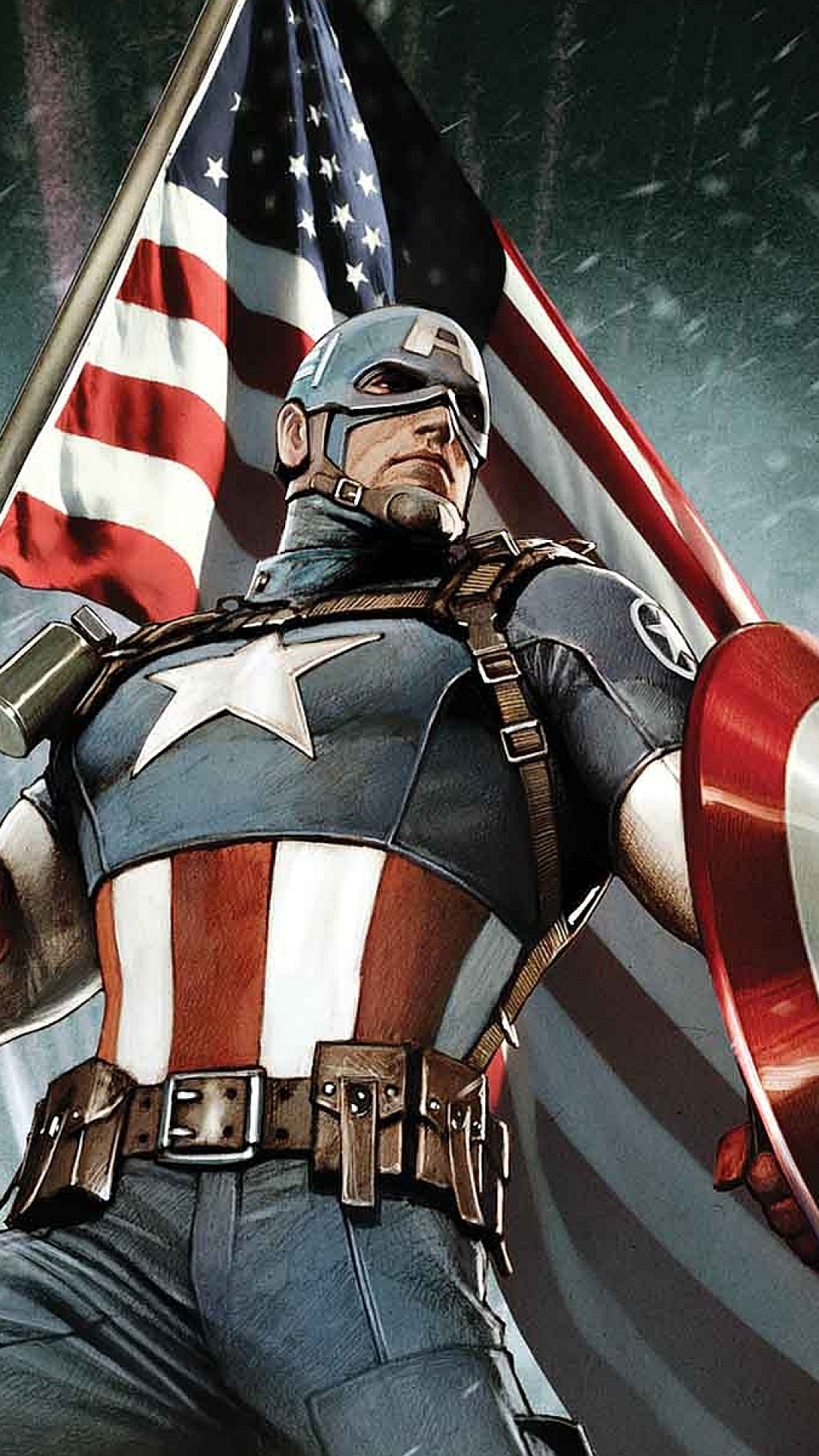 Cartoon Captain America Homescreen Wallpaper