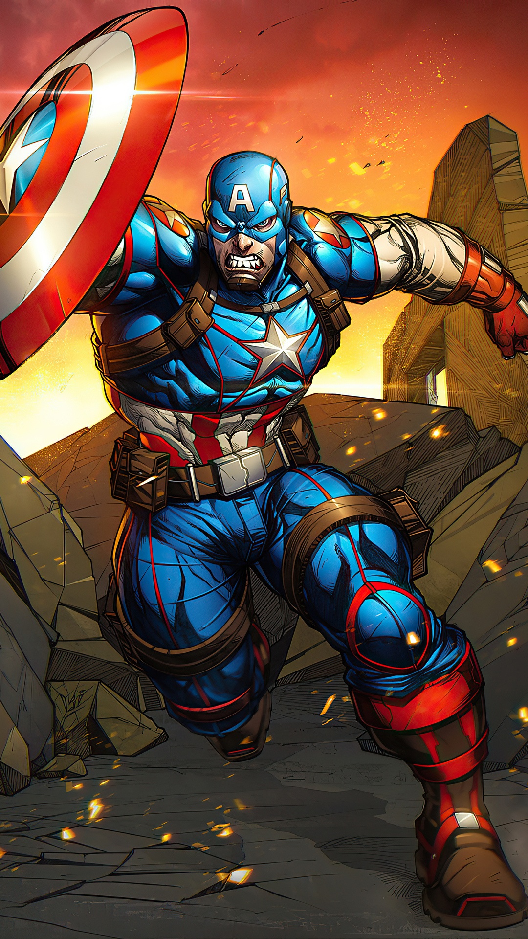Cartoon Captain America Lockscreen Wallpaper