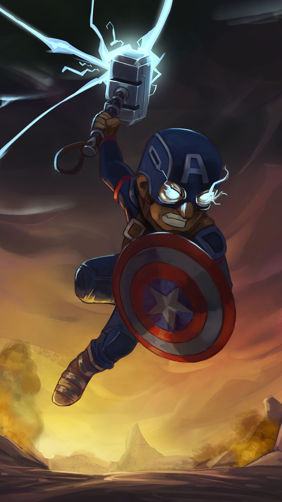 Cartoon Captain America Wallpaper