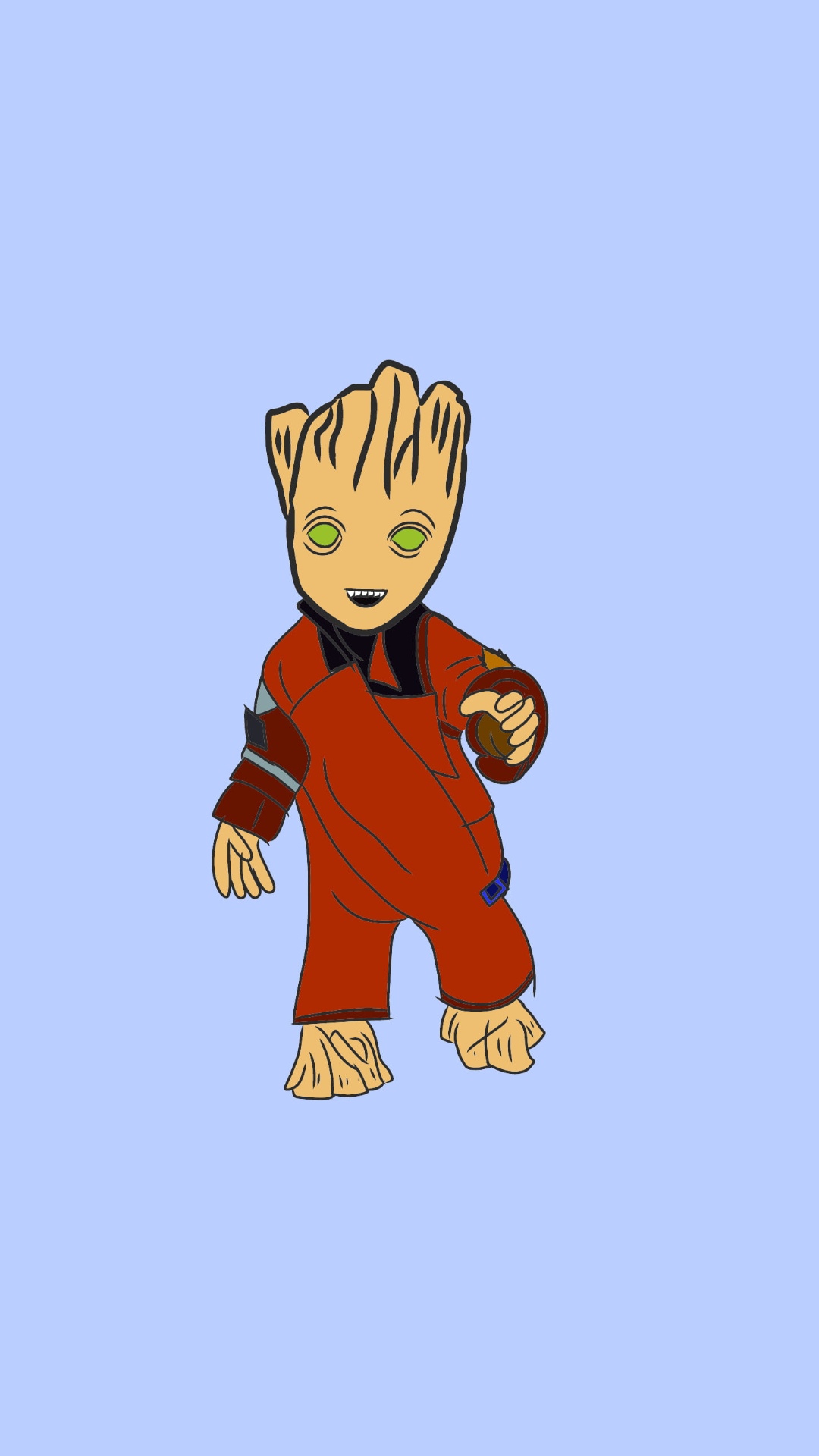 Cartoon Groot iPhone Wallpaper