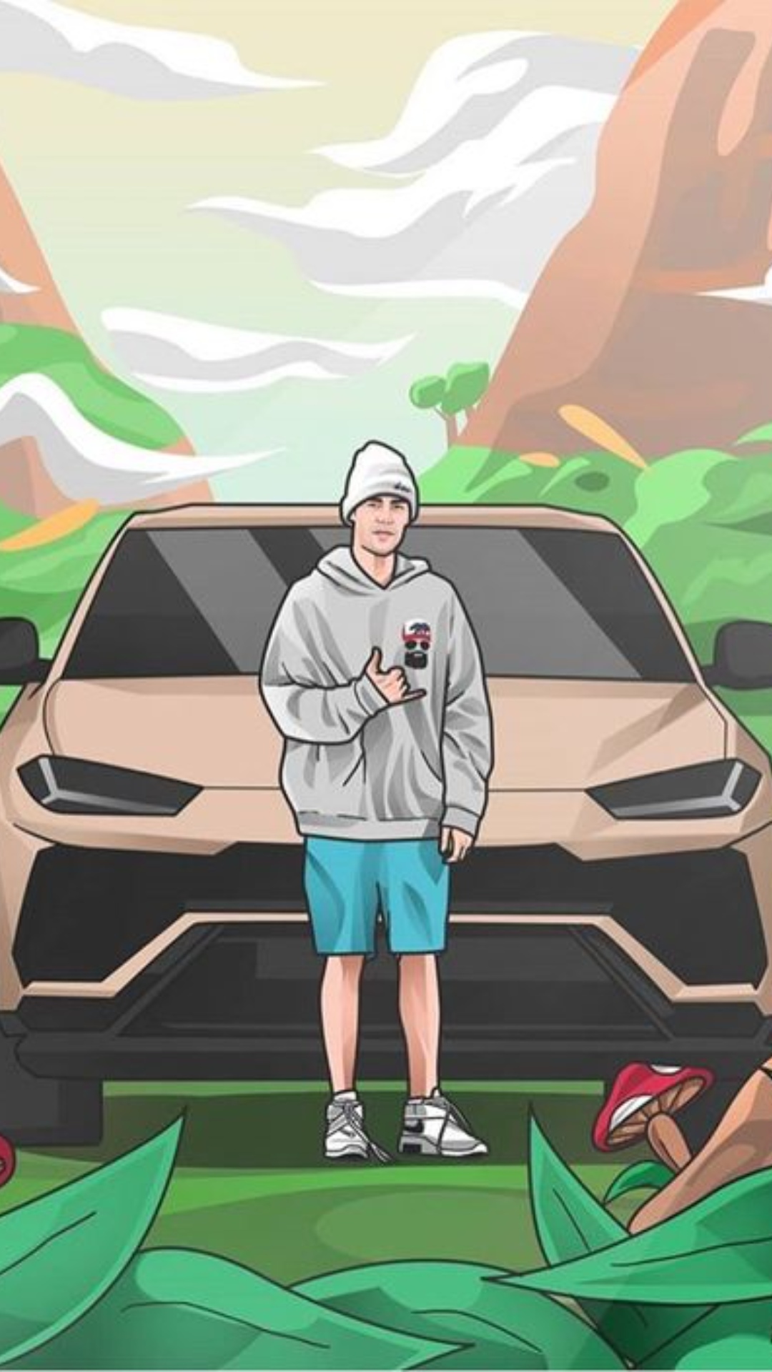 Cartoon Justin Bieber iPhone Wallpaper