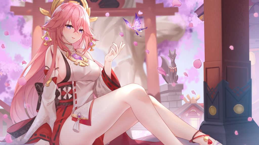 Yae Miko Computer Wallpaper