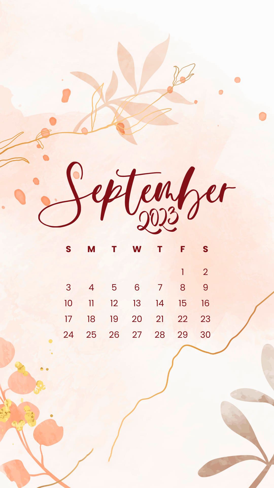September 2023 Calendar Wallpaper 4k
