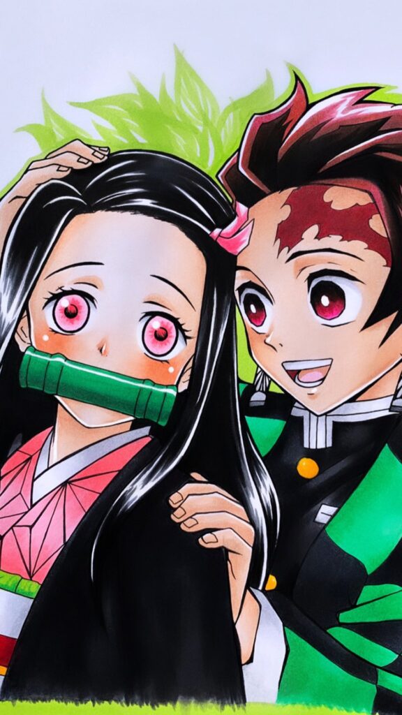 Tanjiro and Nezuko Android Wallpaper