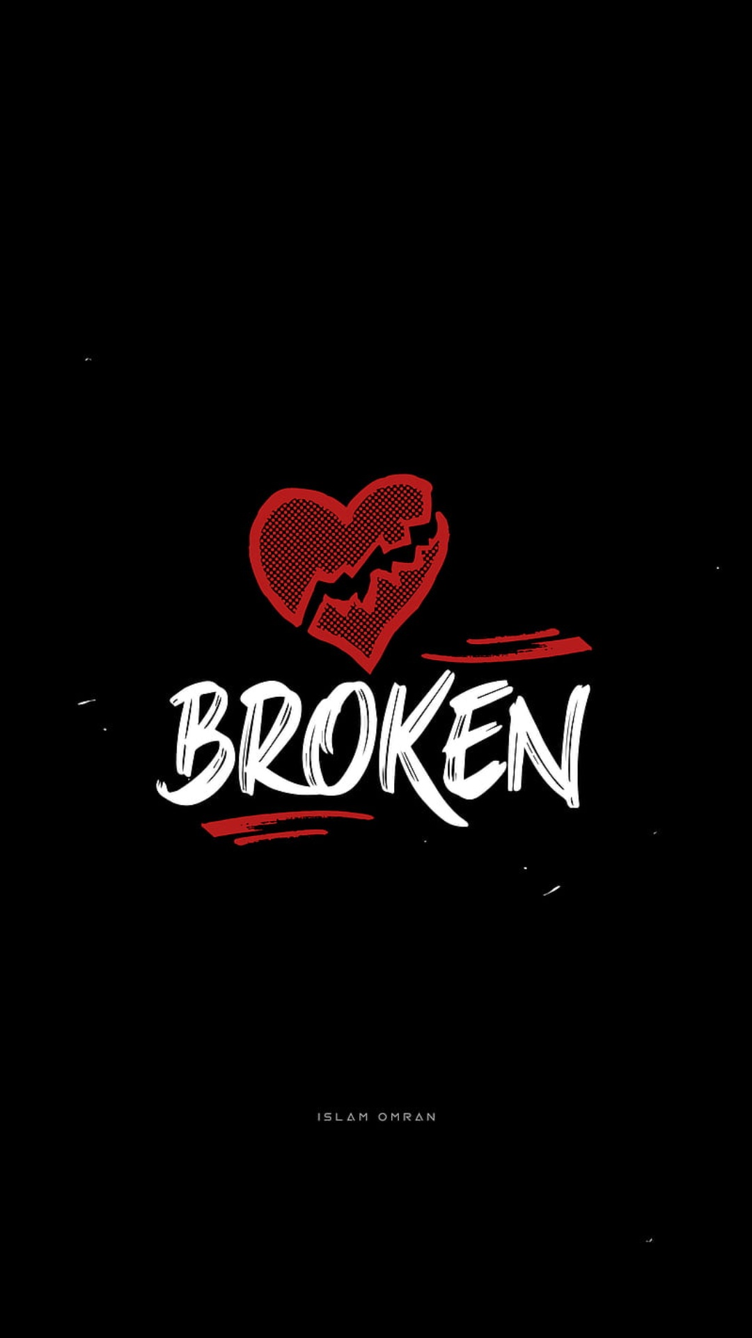 Broken Heart Alone iPhone Wallpaper