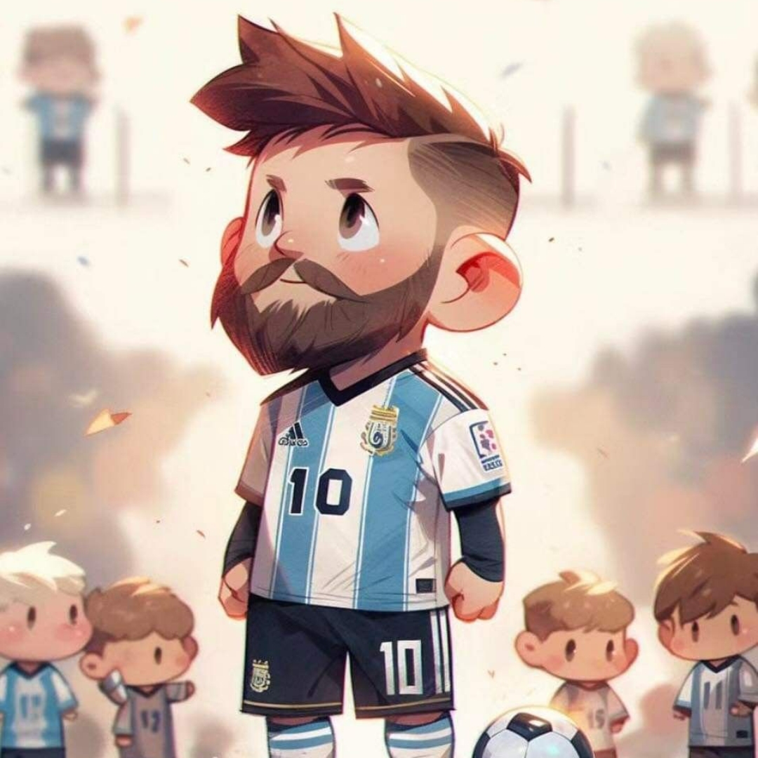 Cartoon Lionel Messi Pfp for YouTube