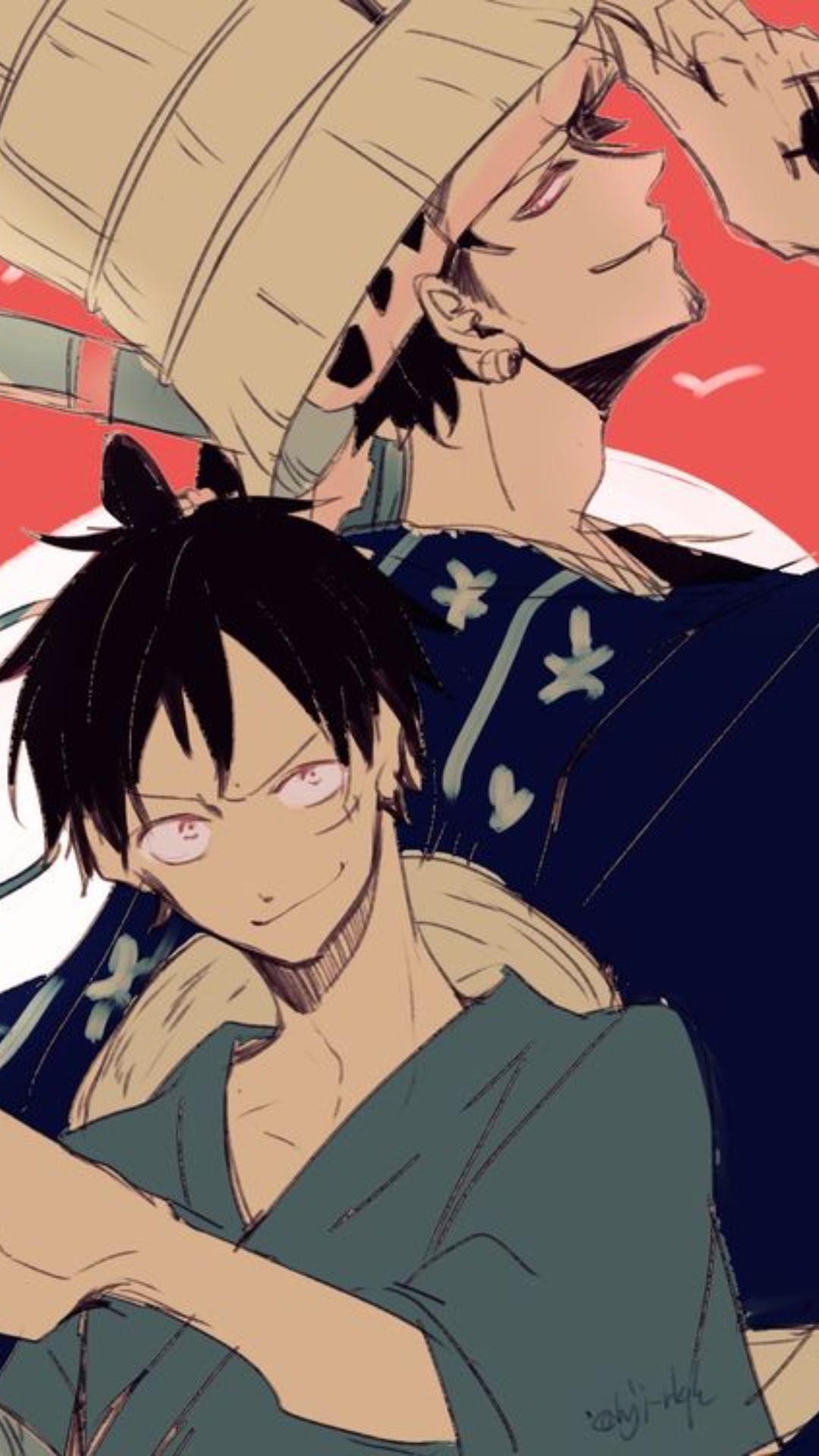 Law and luffy Phone Wallpaper