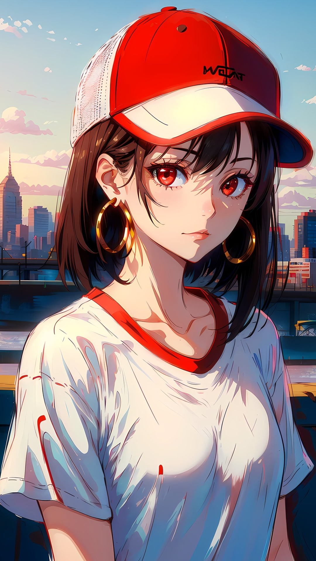 Anime Girl With Cap Wallpaper