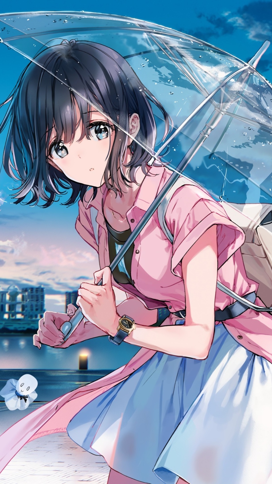 Anime Girl With Umbrella iPhone Wallpaper