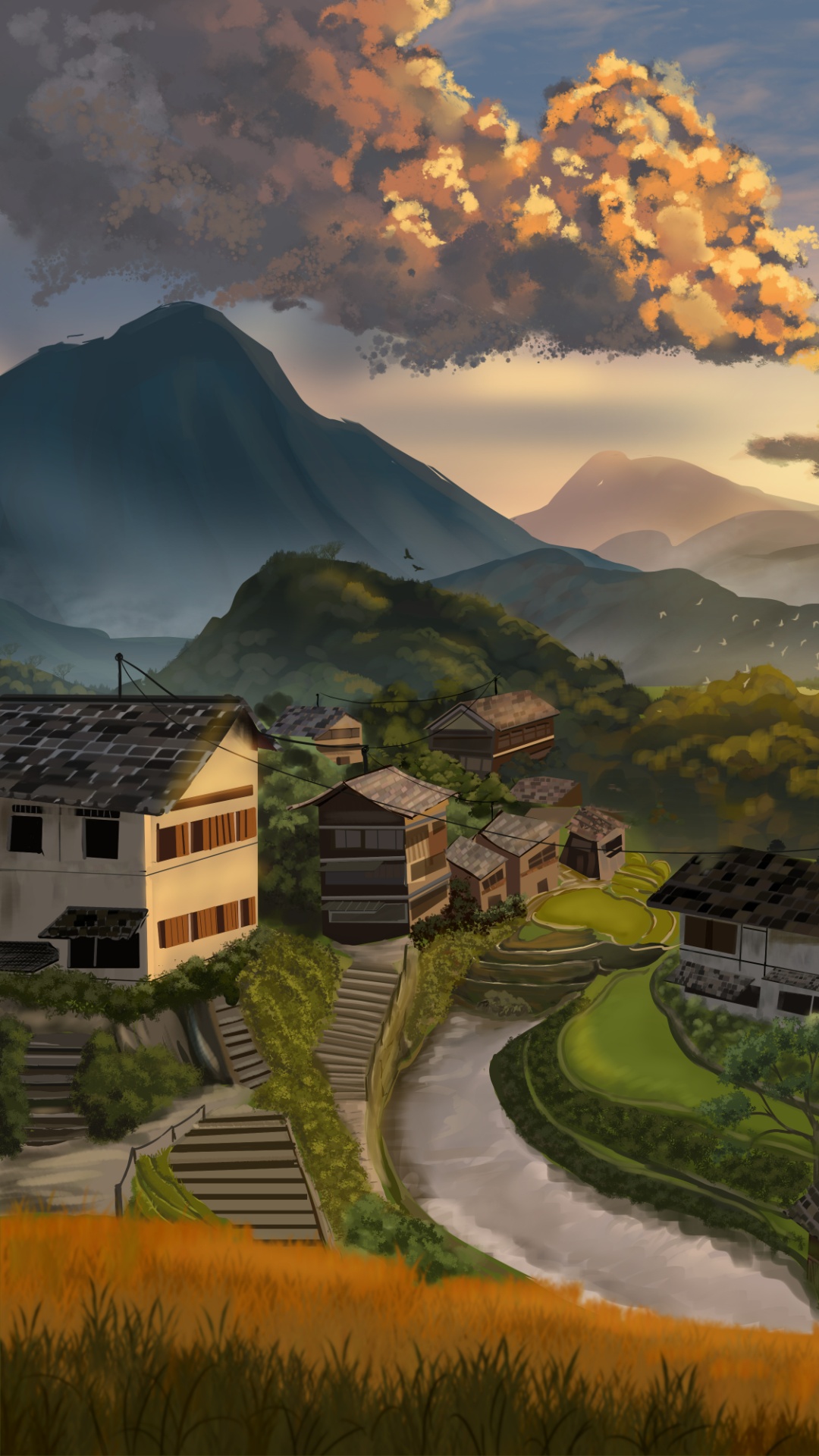 Anime Village Wallpaper Images