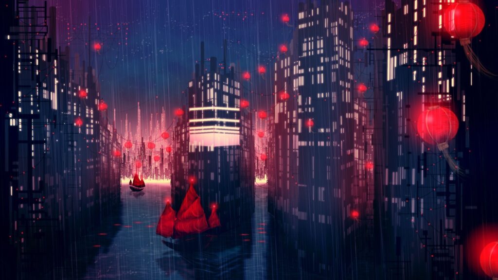 City Rain 4k Wallpaper For PC