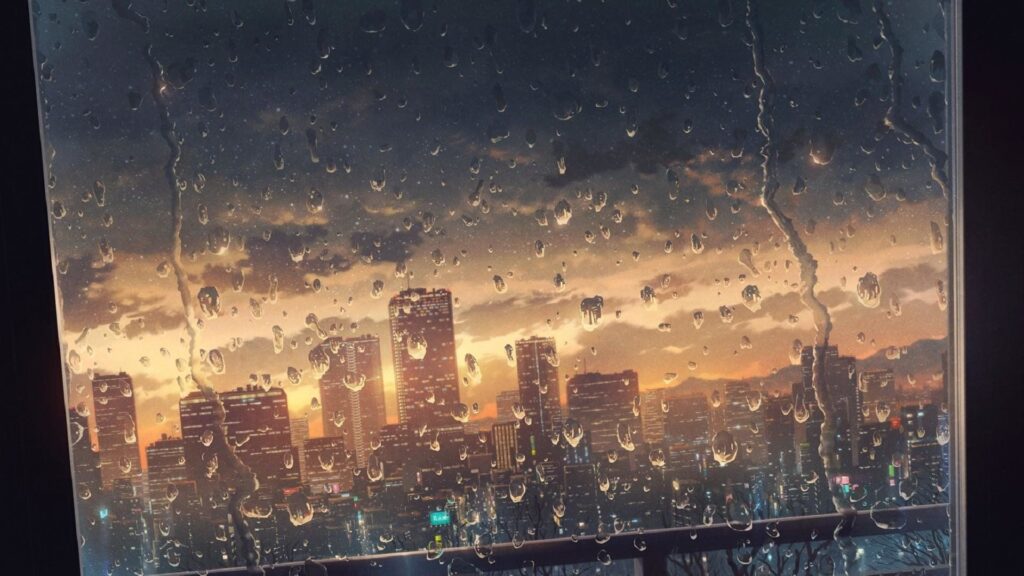 City Rain Computer Wallpaper