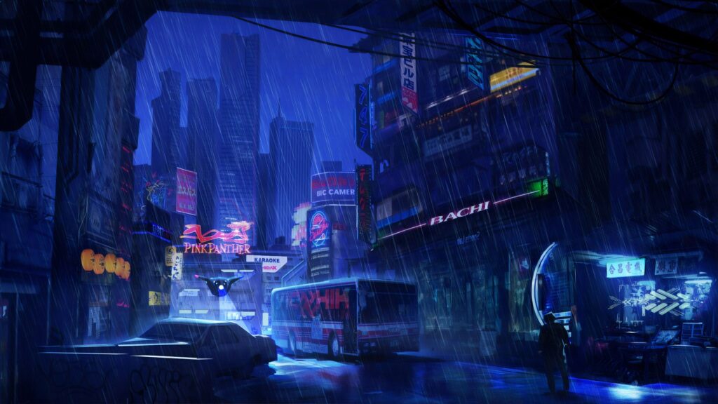 City Rain Laptop Backgrounds