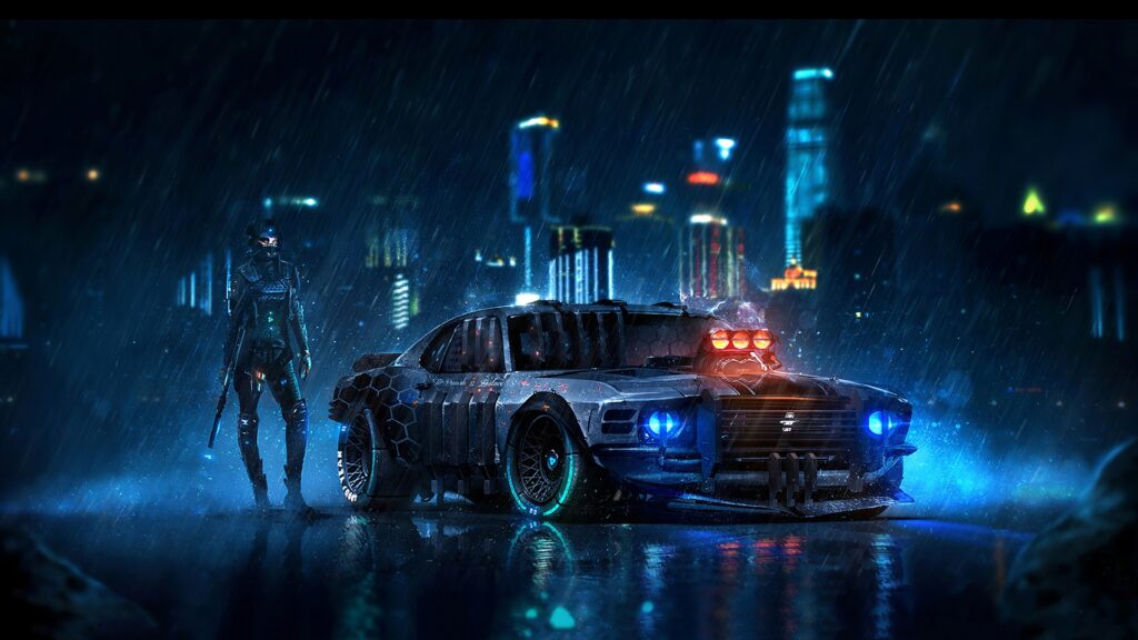 Cyberpunk Car Computer Backgrounds