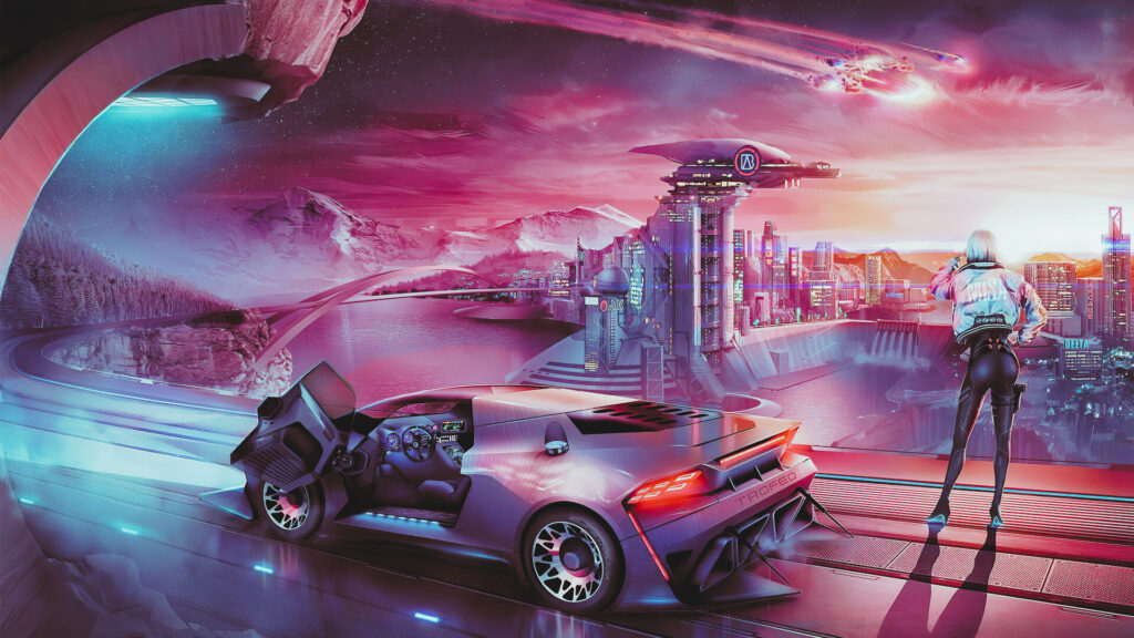 Cyberpunk Car Desktop Wallpaper