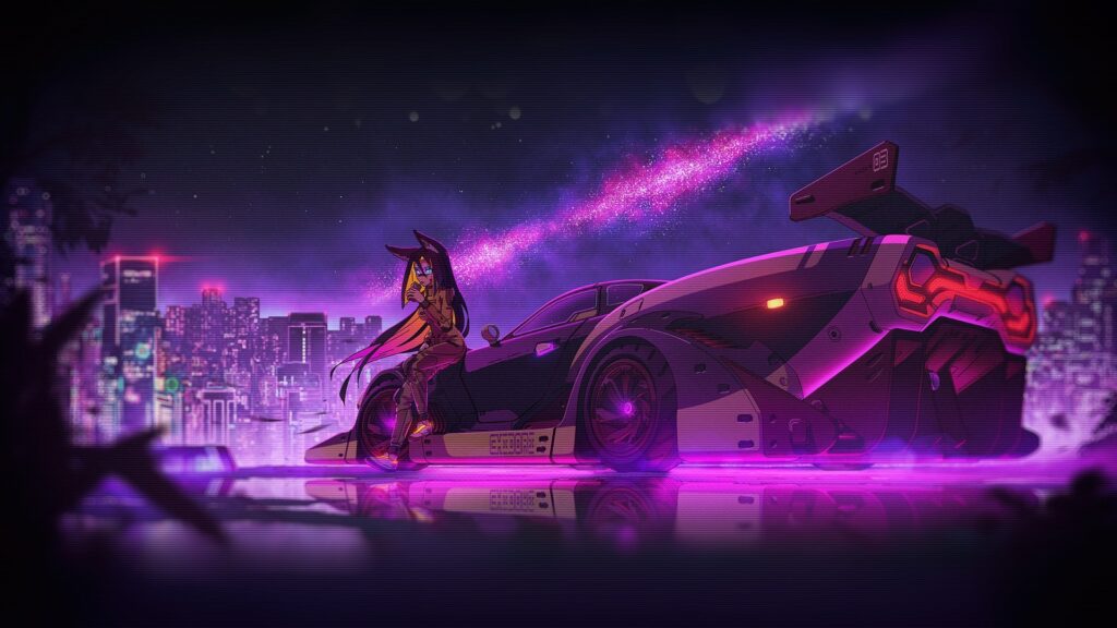 Cyberpunk Car MacBook Wallpaper