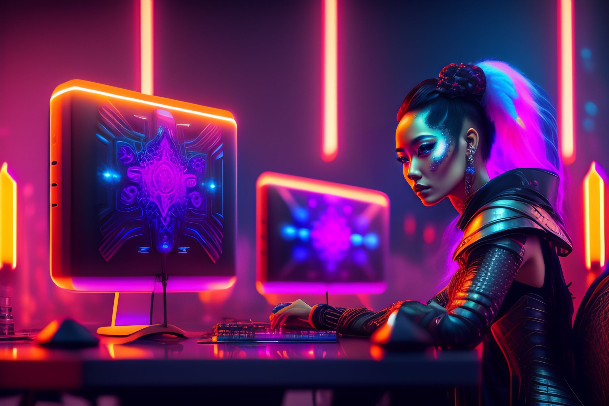 Gamer girl 4k Wallpaper For Computer