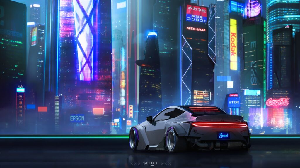 HD Cyberpunk Car Laptop Wallpaper