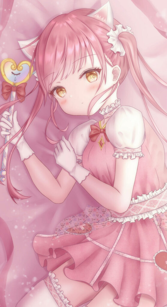 4k fond decran pink anime