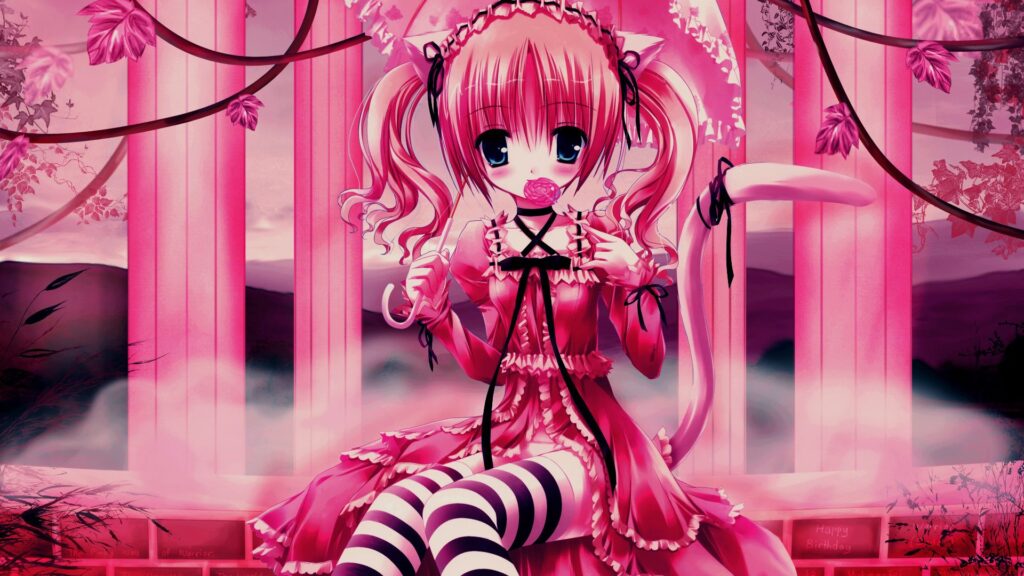 fonds decran pink anime ordinateur de bureau hd 4k