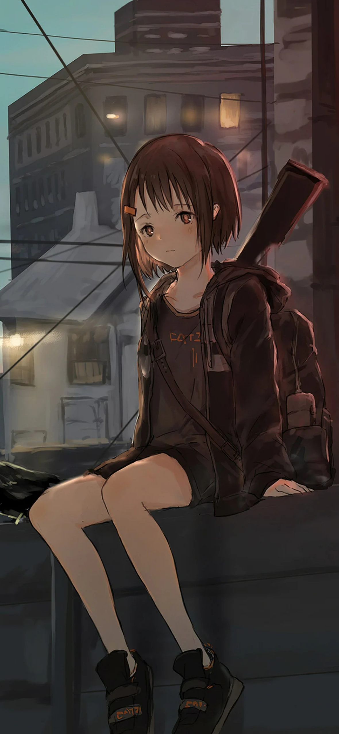 Alone Anime Girl Wallpaper iPhone X