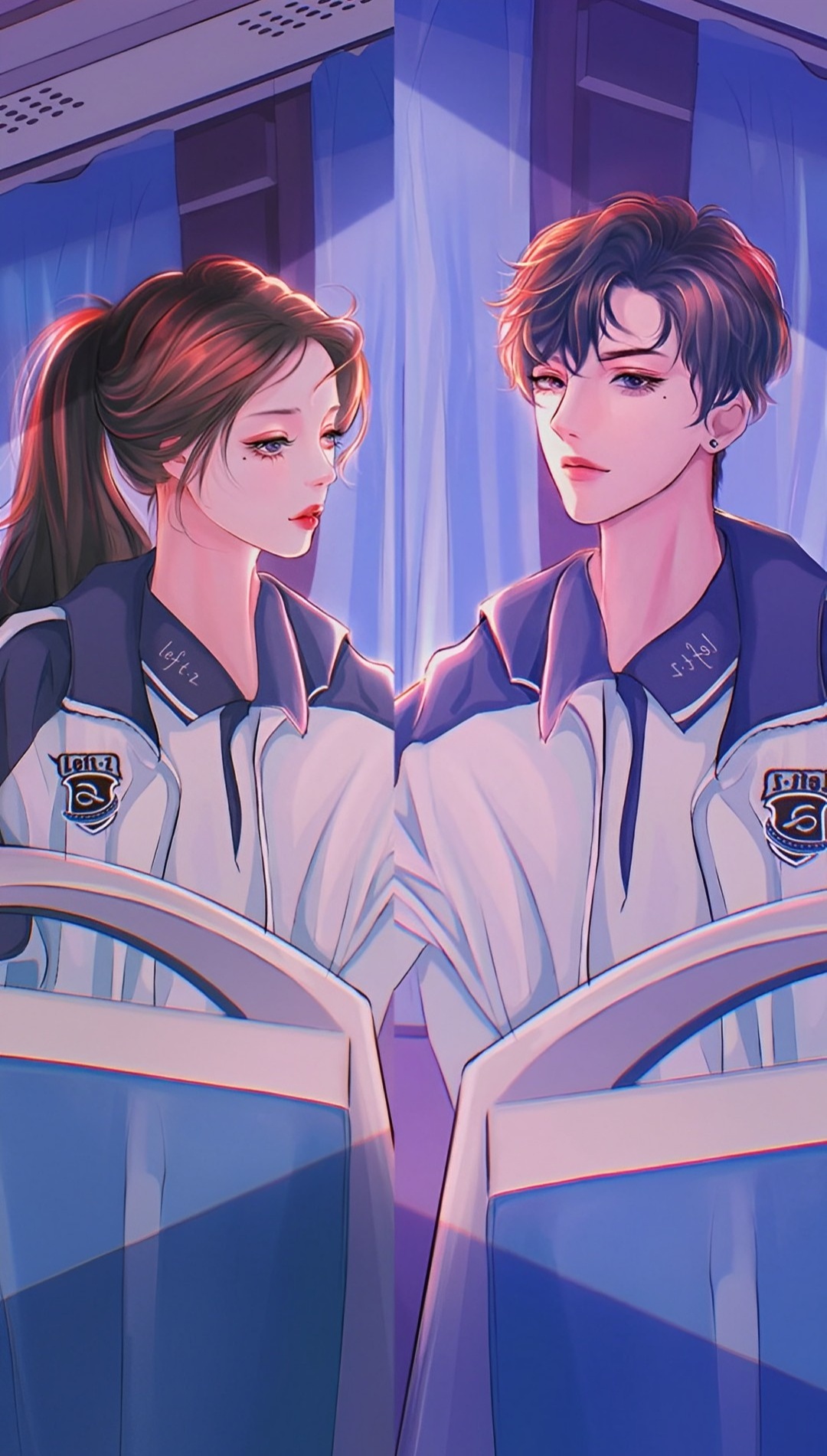 Anime School Couple Wallpaper For iPhone
