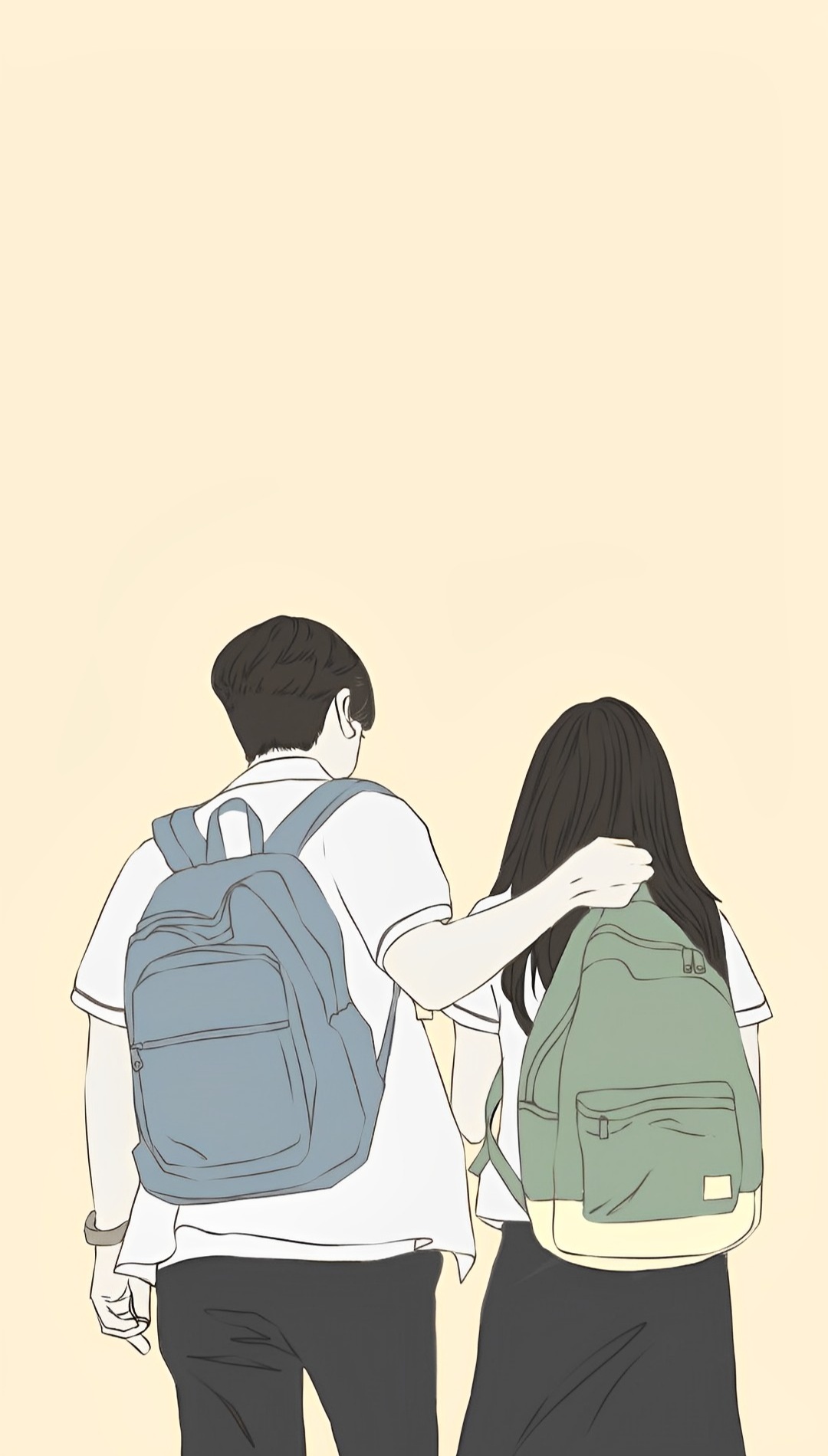 Anime School Couple Wallpaper iPhone 14