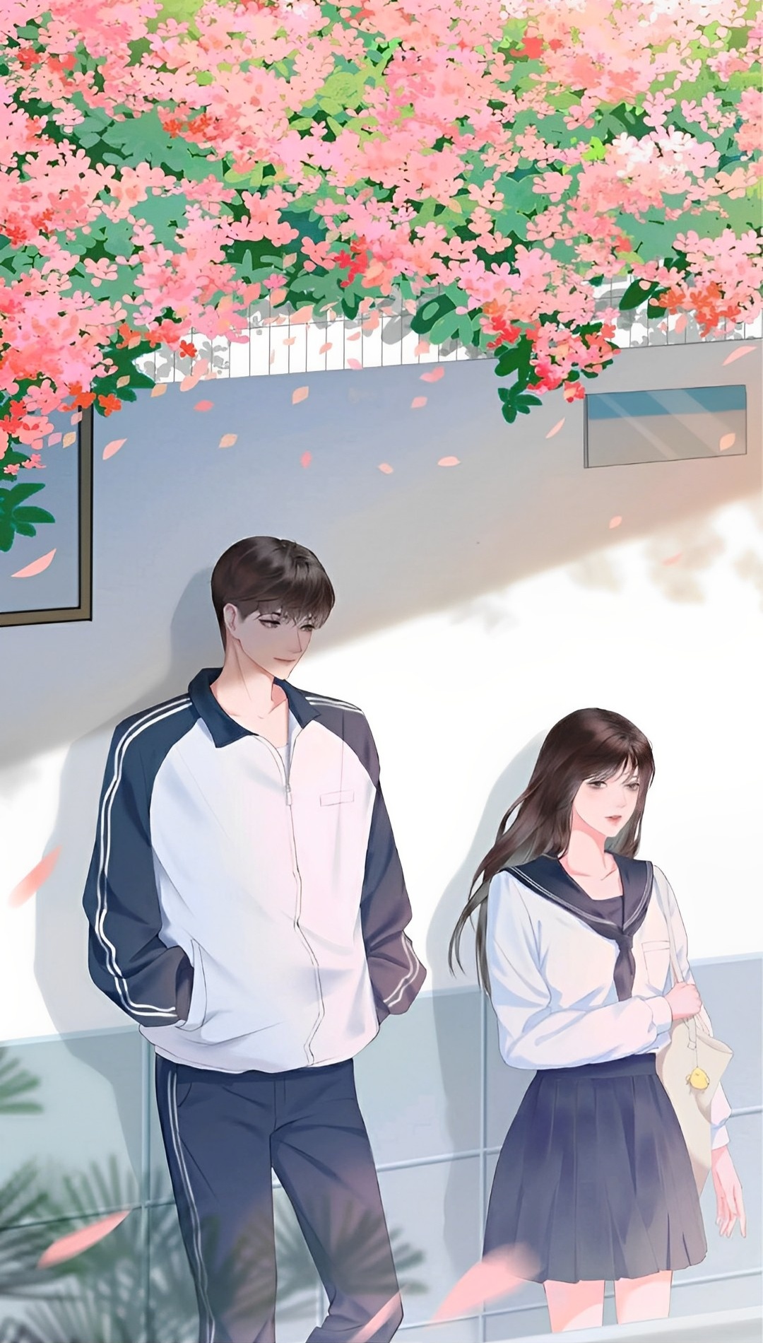 Anime School Couple Wallpaper iPhone 8