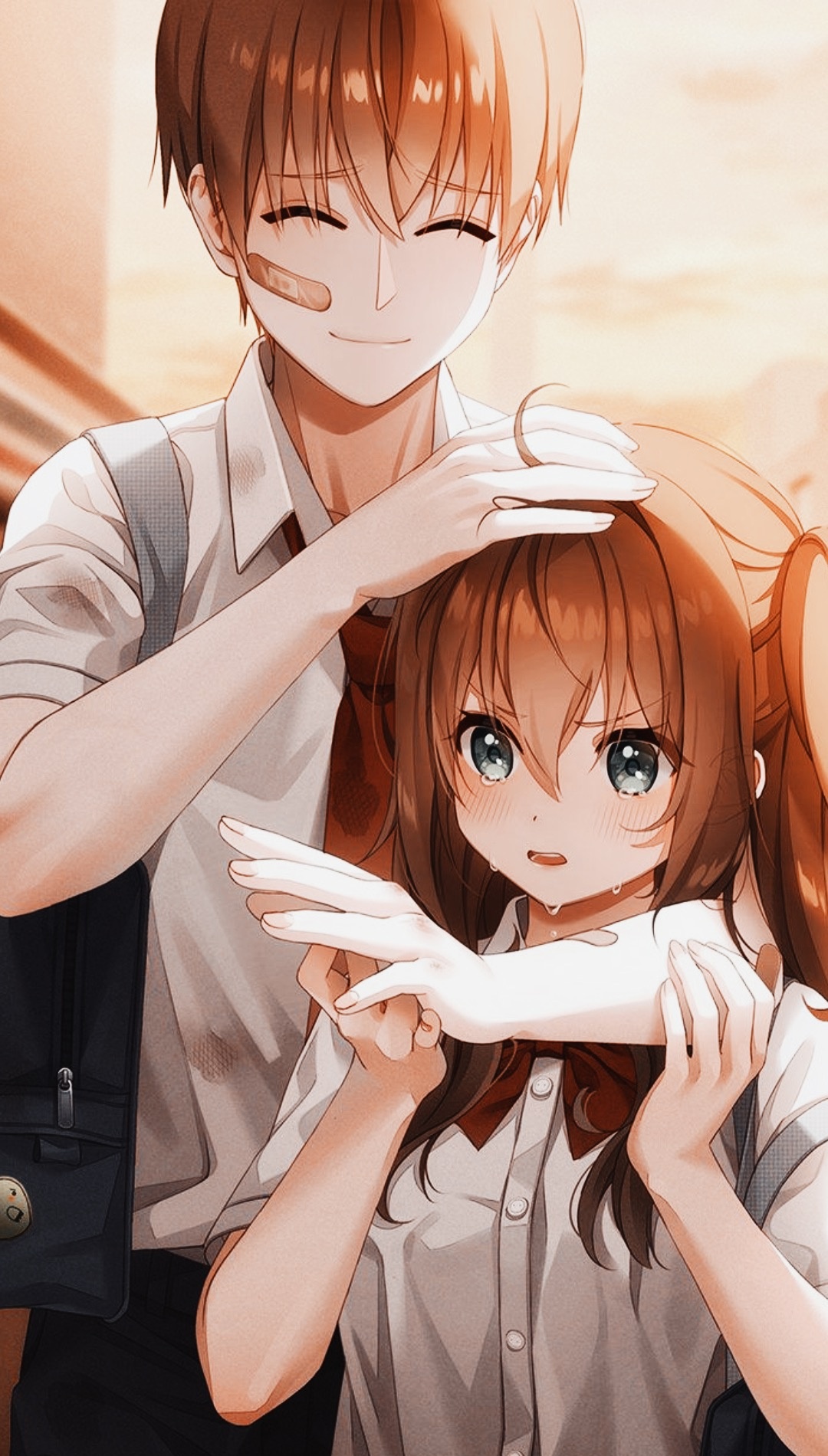 iPhone Wallpaper Anime School Couple