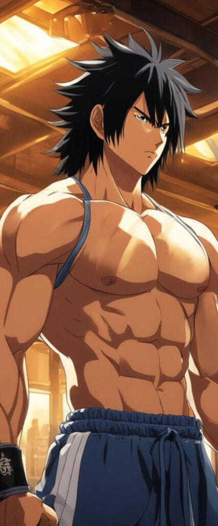 Anime GYM Boy iPhone Home Screen Wallpaper