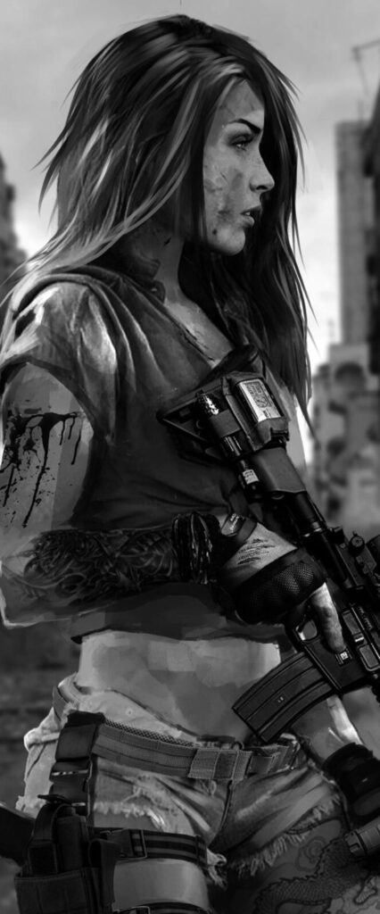 Amazing Warrior Girl iPhone Wallpaper