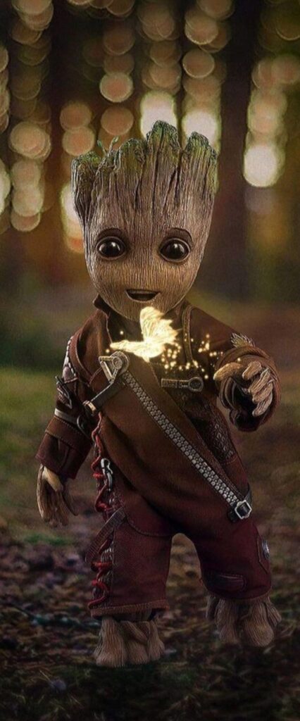 Baby Groot iPhone Lock Screen Wallpaper