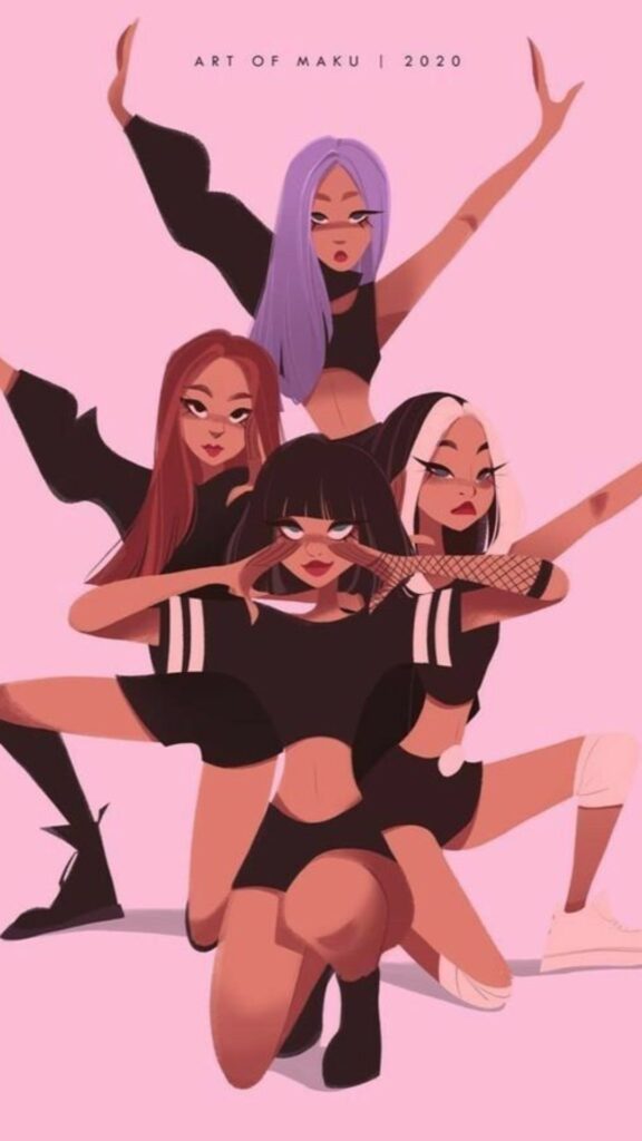 Cartoon Blackpink Wallpaper
