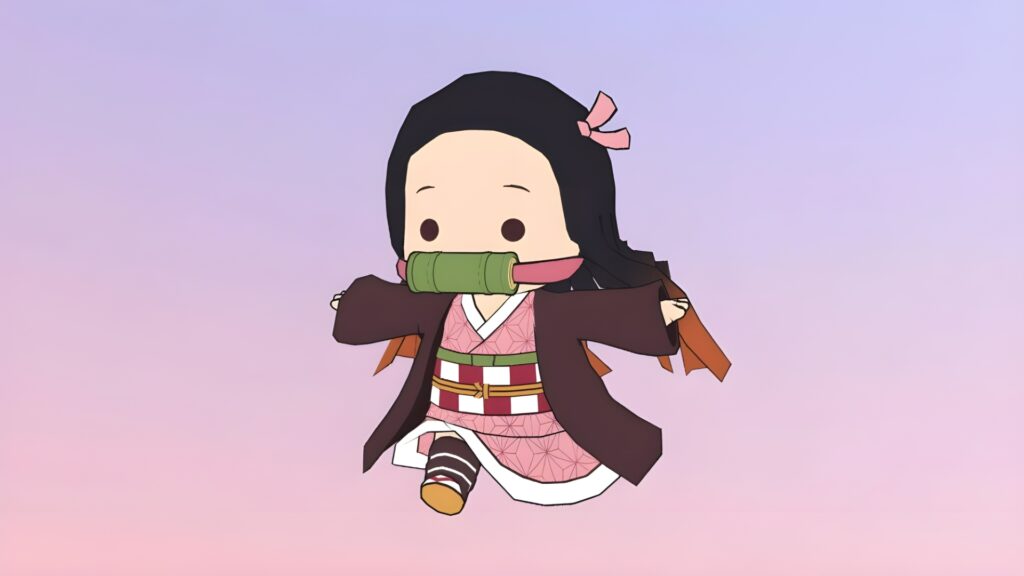 Nezuko Chibi Desktop Wallpaper