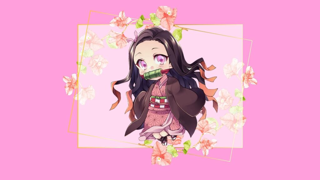 Nezuko Chibi Wallpaper 4k