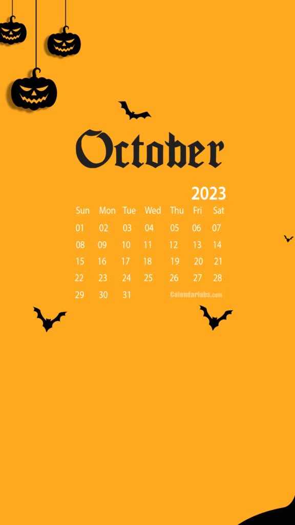 October Calendar 2023 Wallpaper