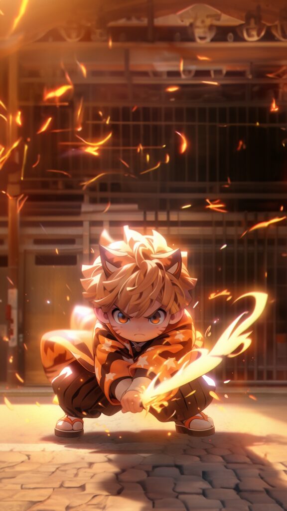 Zenitsu Chibi Wallpaper
