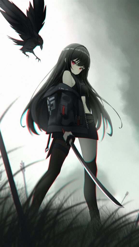 Anime Girl katana Wallpaper