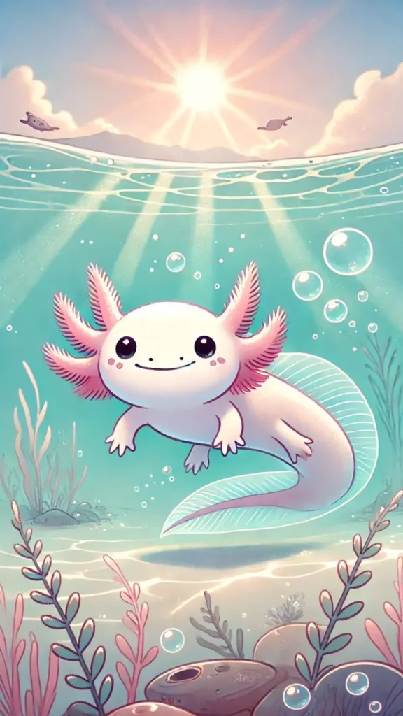 blue axolotl wallpaper for phone
